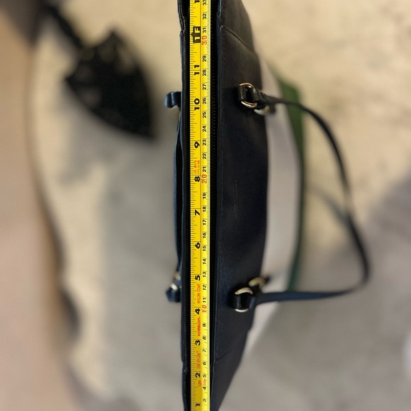 EUC Ralph Lauren Leather Colorblock Purse in green, navy, and cream - Picture 13 of 16